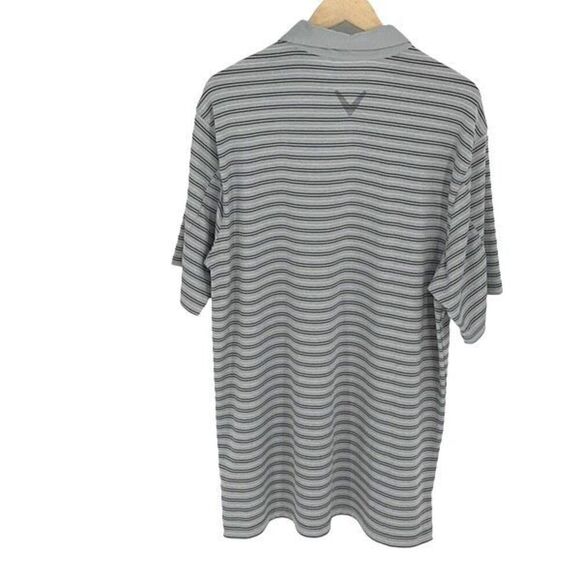 Callaway Mens Striped Three Button Placket Short Sleeve Golf Polo Shirt Gray XL - Picture 3 of 8